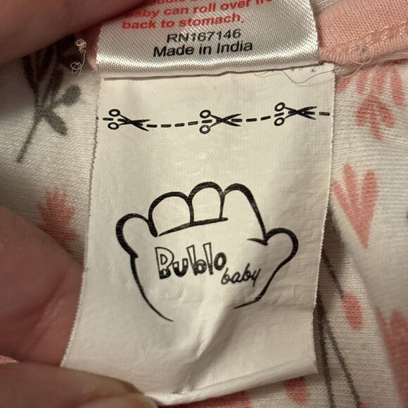 Bublo Baby Girl Swaddle Size SM/MED 7-14 LBS Pink Floral Double Zipper - Picture 7 of 7